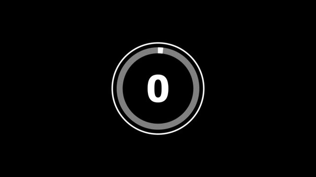 4K Circle countdown timer 5 seconds animation from 5 to 0 seconds, 5 Seconds countdown timer, Countdown timer, circle countdown animation. 5 seconds count with alpha channel.4k video