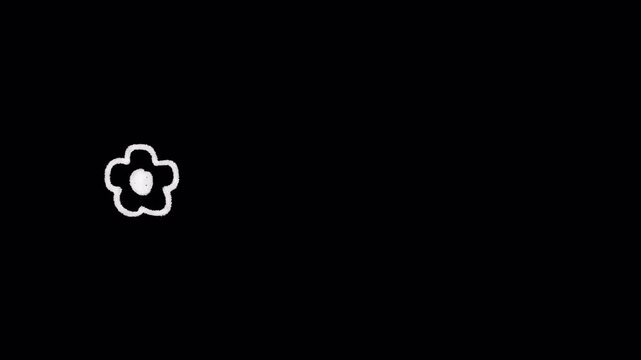 Flower Loading Animation &ndash; Cute Hand Drawn Scribble Loop Progress Indicator Overlay Alpha Channel 4K