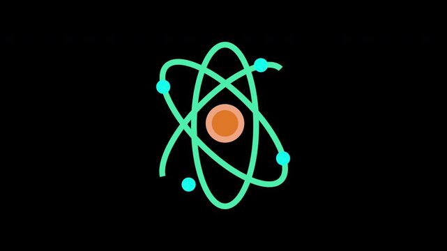 Animated atomic structure with electrons and nucleus