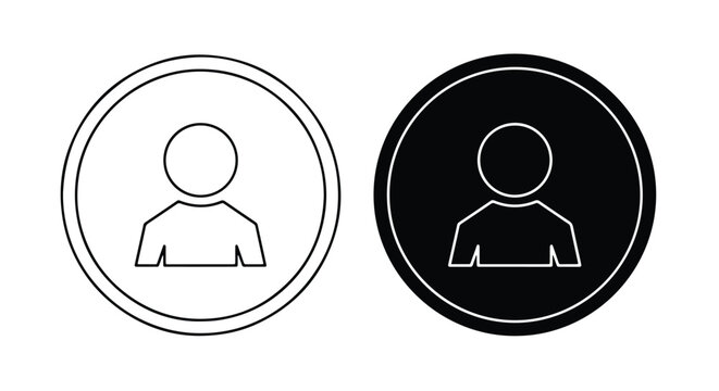 User profile avatar vector icon set - Minimalist, flat icon, outline, glyph, linear, clipart, sticker - icon set