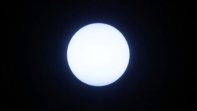 Glowing blue orb in dark space with gradient light
