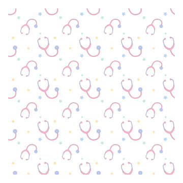 Hand Drawn Medical Pattern Cute Healthcare Background