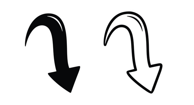 Vector arrow icons - Editable line icons. Vector illustration - Glyph and solid icon set - Icon vector