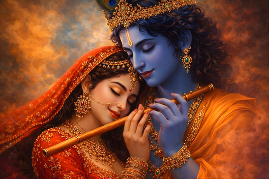Radha Krishna ai genrated wallpaper 