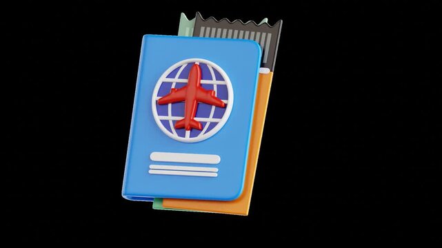 Travel Passport with Airplane Icon and Boarding Pass