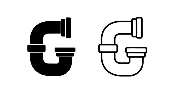 Vector illustration&nbsp;of letter g made of plumbing pipes, industrial alphabet, vector illustration on a transparent background