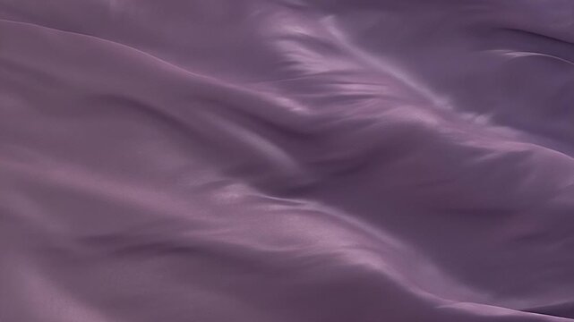 Smooth Lilac Satin Fabric - A close-up shot shows flowing lilac-colored satin fabric with soft, natural folds and gentle highlights.
