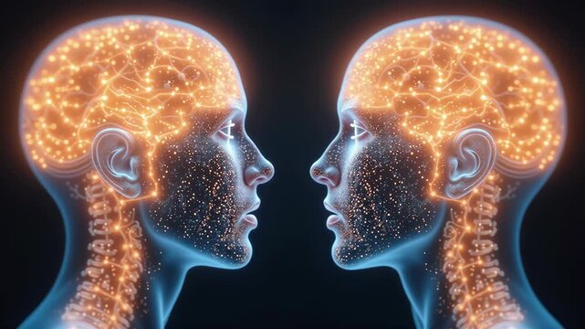 Neural Connections and Brain Activity Visualization in Dual Profiles