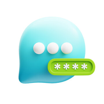 3d Illustration of Otp Message Security Verification 3d Icon