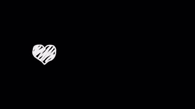 Heart Loading Animation &ndash; Hand Drawn Scribble Fill Love Icon Loop Progress Indicator Overlay Alpha Channel 4K