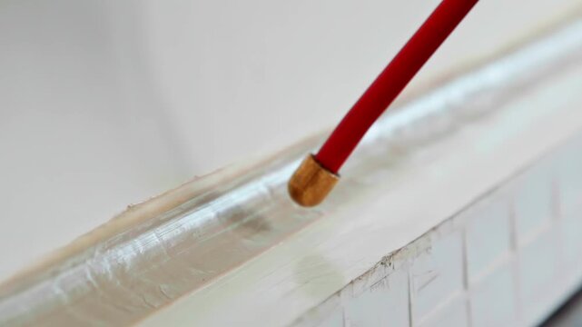 Welding liner inserted into MIG torch cable with precise alignment