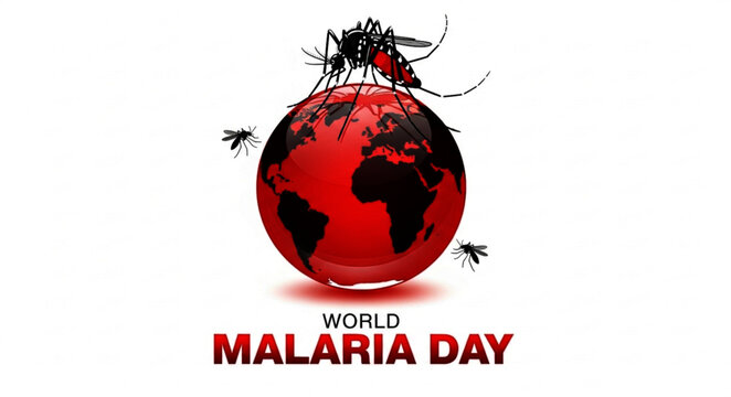 World Malaria Day Concept with Mosquito on Earth Globe Illustration