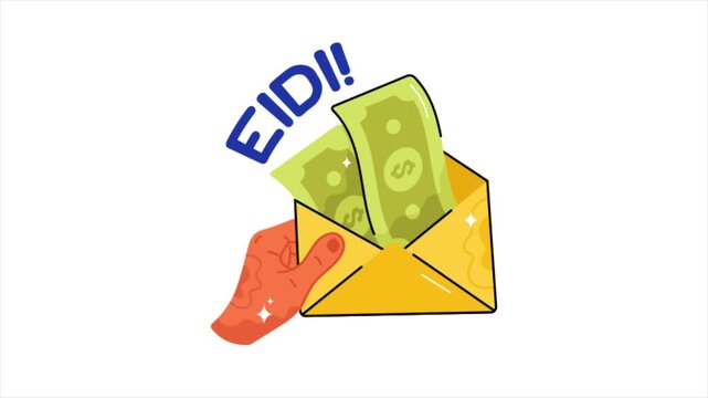 Eidi   MP4 Flat Animations on white background.