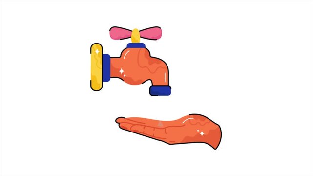 Wudhu   MP4 Flat Animations on white background.