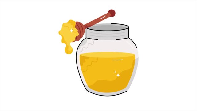 Honey   MP4 Flat Animations on white background.