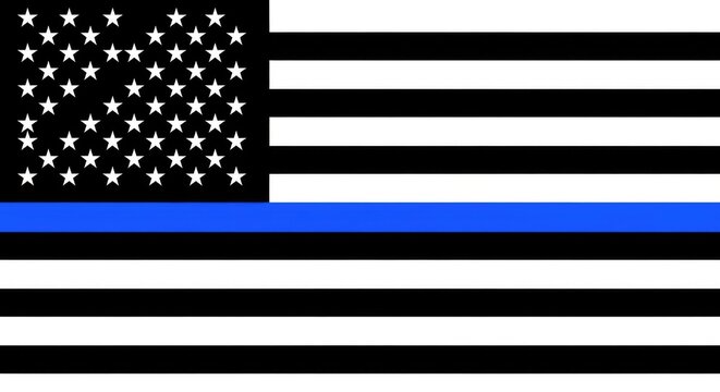 Memorial day tribute thin blue line american flag symbolizing police and military sacrifice