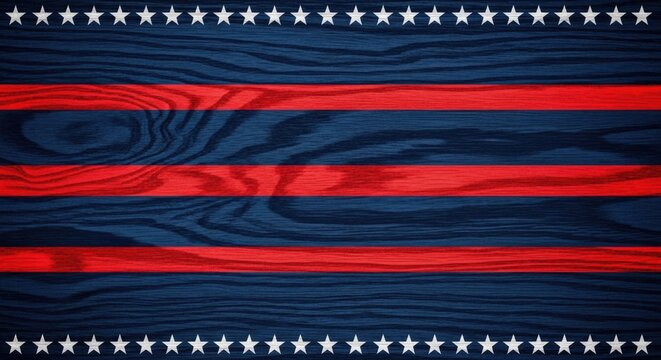 Memorial day tribute patriotic american flag design on wooden background