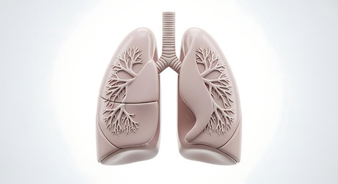 Anatomical Illustration of Human Lungs - Detailed Medical Representation for Healthcare and Education.