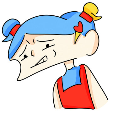 Blue Hair Girl Looking Very Disgusted and Grossed