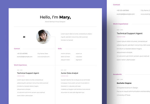 Resume with Simple and Clean Design