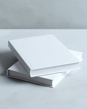 Hardcover book dust jacket mockup, front view, clean white design, professional render