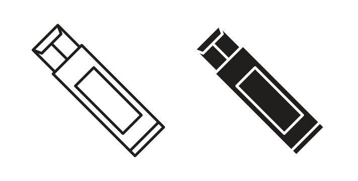 Chew gum icon line style collection. Simple black solid icons