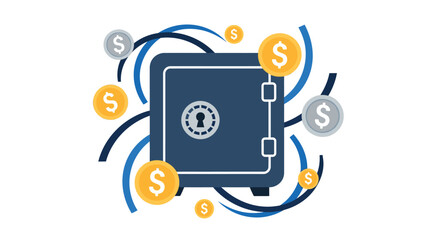 Secure safe with money and dollars. © Kai_