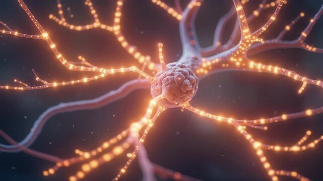Intricate Neural Connections Illuminated in Glowing Detail