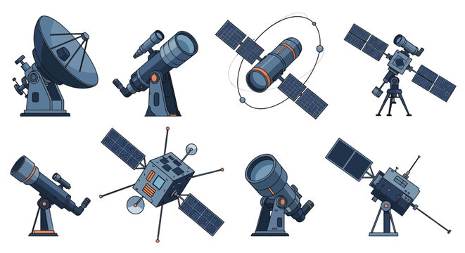 Satellite dishes and antennas in various forms.