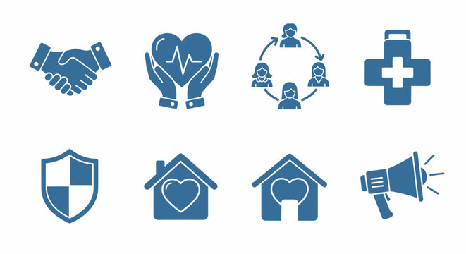 Medical Care Health Symbols Icons.