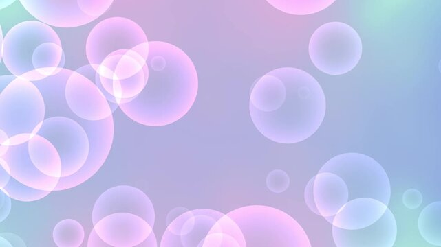 Semi transparent pastel colored bubbles or circles in an abstract pattern. Ideal for backgrounds, web design, packaging, and product presentations for a soft touch.