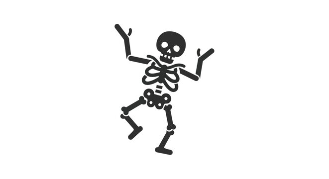 Dancing Skeleton Illustration Fun Halloween Celebration.