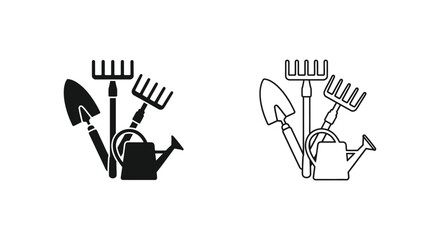 Fototapeta premium Gardening tools and equipment vector illustration Vector