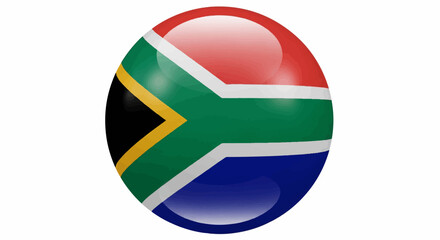 Obraz premium South African flag in a glossy sphere shape