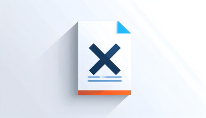 Obraz premium Document showing incorrect selection in form with flat design and bright color scheme