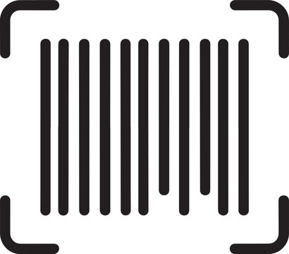 Barcode scanner symbol icon for product identification and inventory management