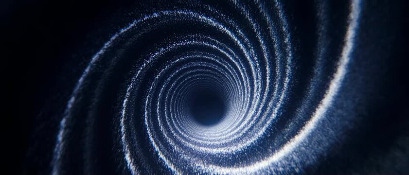 4K Cinematic Video of an Abstract Particle Tunnel Made from Rotating Cosmic Dust