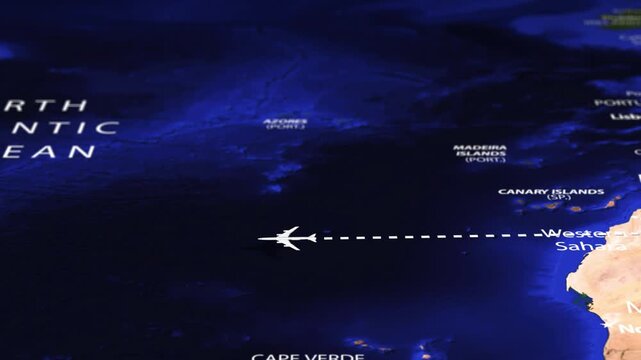 Flight From New Delhi INDIA to Havana CUBA with flag pins