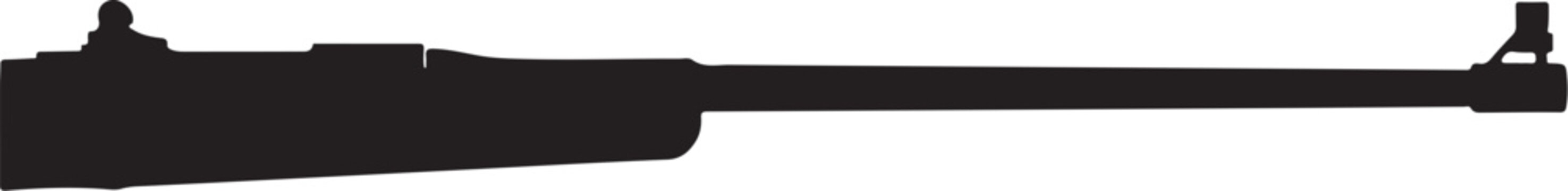 Black, modern, sleek rifle, firearm, hunting, vector illustration, silhouette, weapon