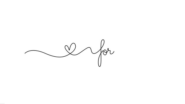 Minimalist love symbol and forever word animation