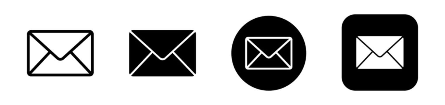 Mail icon button sign, notification new message icons buttons. envelope icon, email message icon