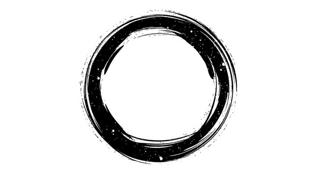 Closeup of a black O ring.