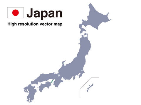 Japan map vector concept