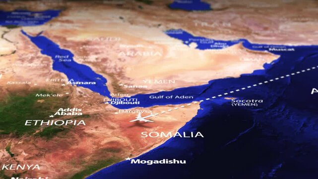 Flight From New Delhi INDIA to Kigali RWANDA with flag pins