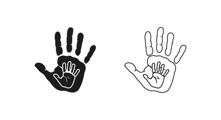 Fototapeta premium Black and white handprint design Vector