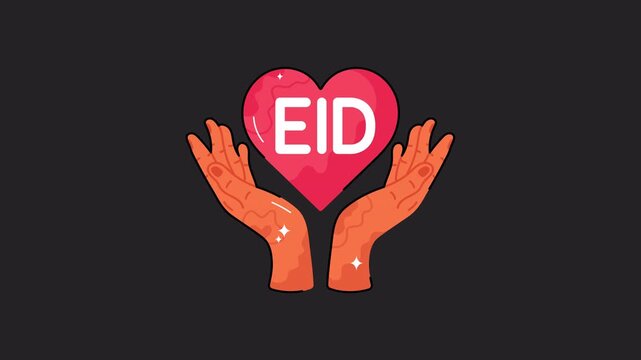 Eid Mubarak  Motion Graphic Rendering with Transparent Alpha Channel
