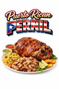 Appetizing Puerto Rican Pernil dish ready to be served 