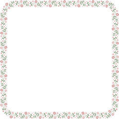 Obraz premium Ditsy floral square frame template with small flowers, vector isolated, spring illustration.