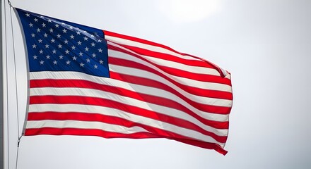 Fototapeta premium Usa flag day celebration with american flag waving