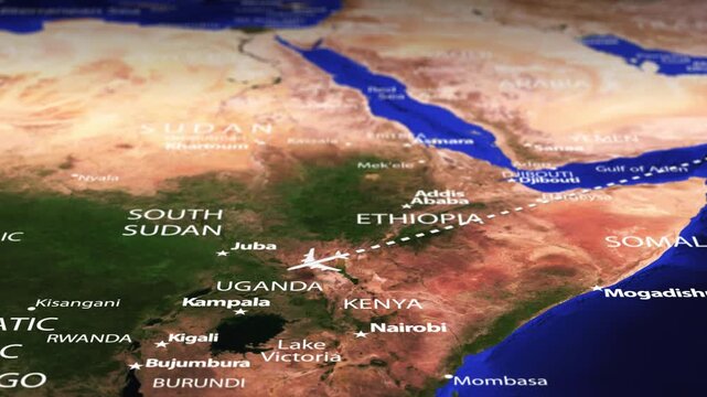 Flight From New Delhi INDIA to LUANDA ANGOLA with flag pins